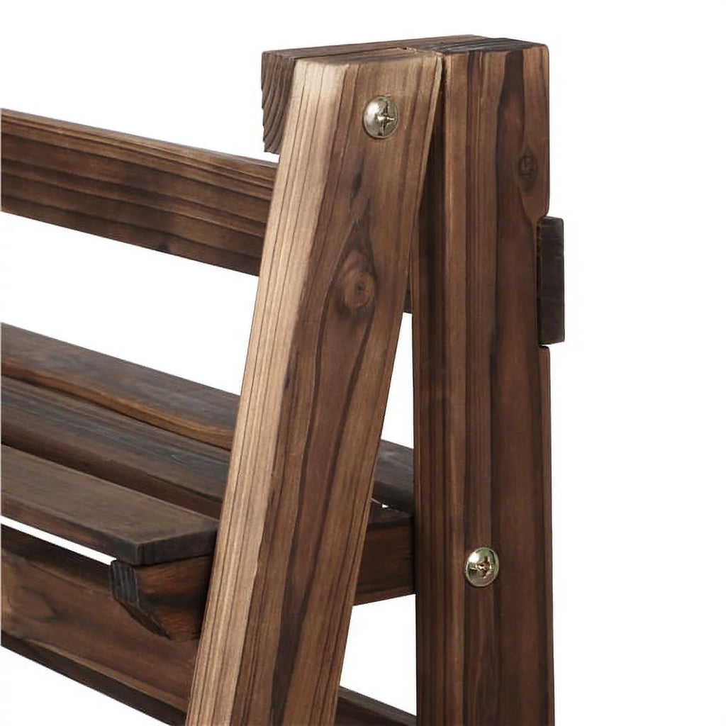 4 Tier Foldable Wooden Flower Stand Ladder Shelves L24566