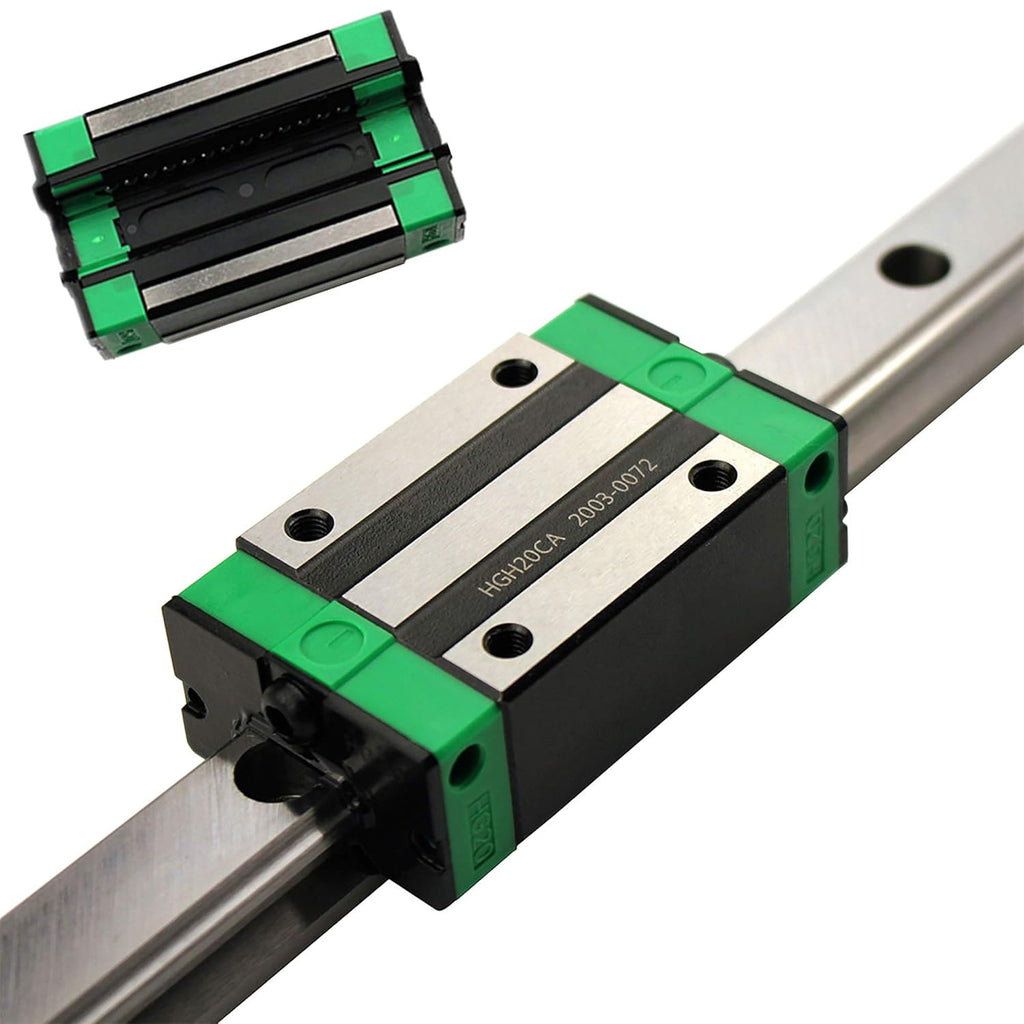 Linear Rail 2X HGR20-1000mm Slide Guideway + 4X HGH20CA Bearing Block Carriage for DIY CNC Y26068