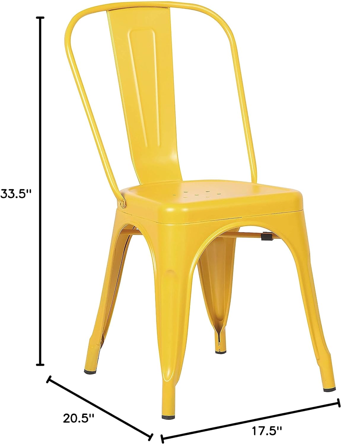 Yellow Metal Stackable Dining Chair (Set of 4) L978