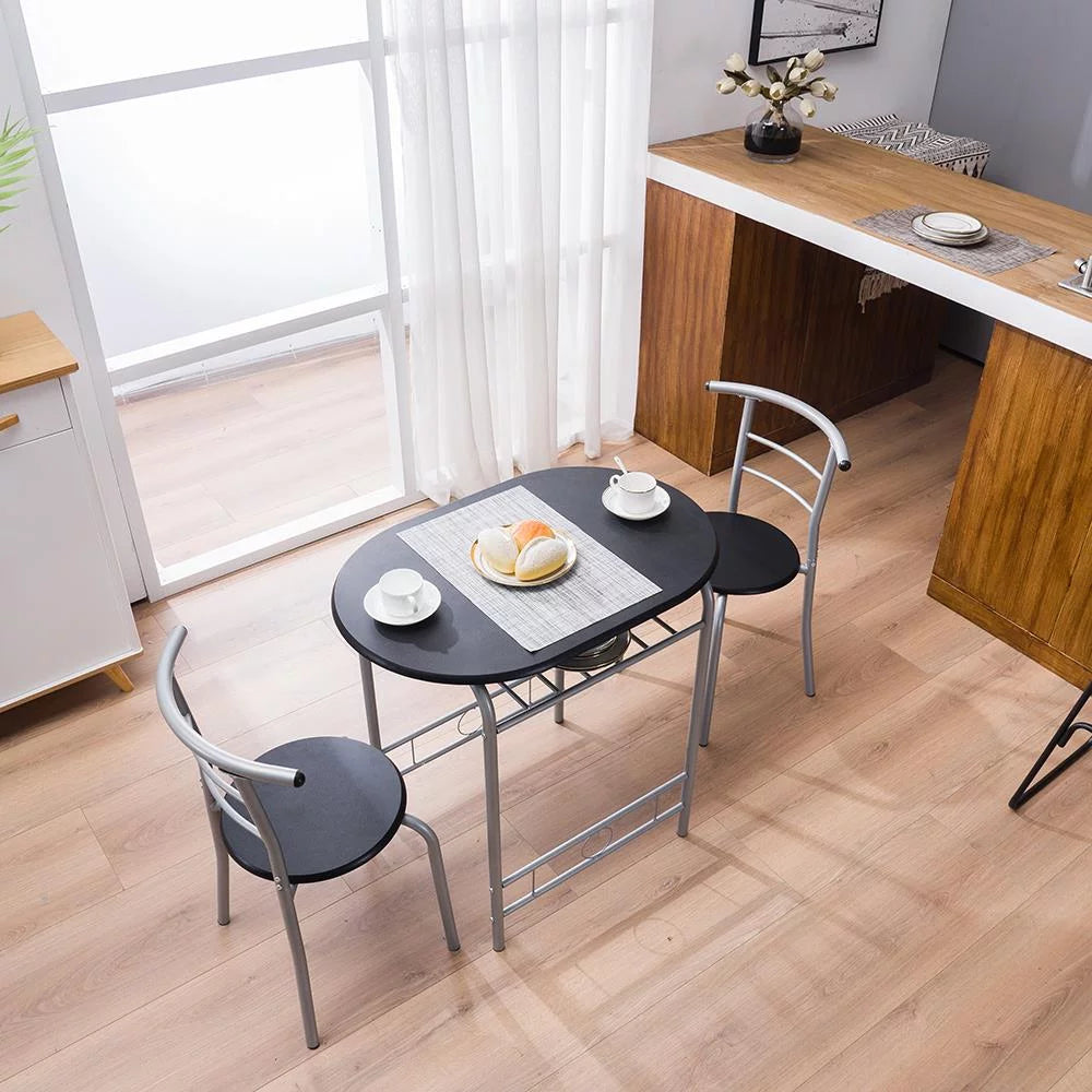 3-Piece Wooden Round Table and Chairs Set W992171