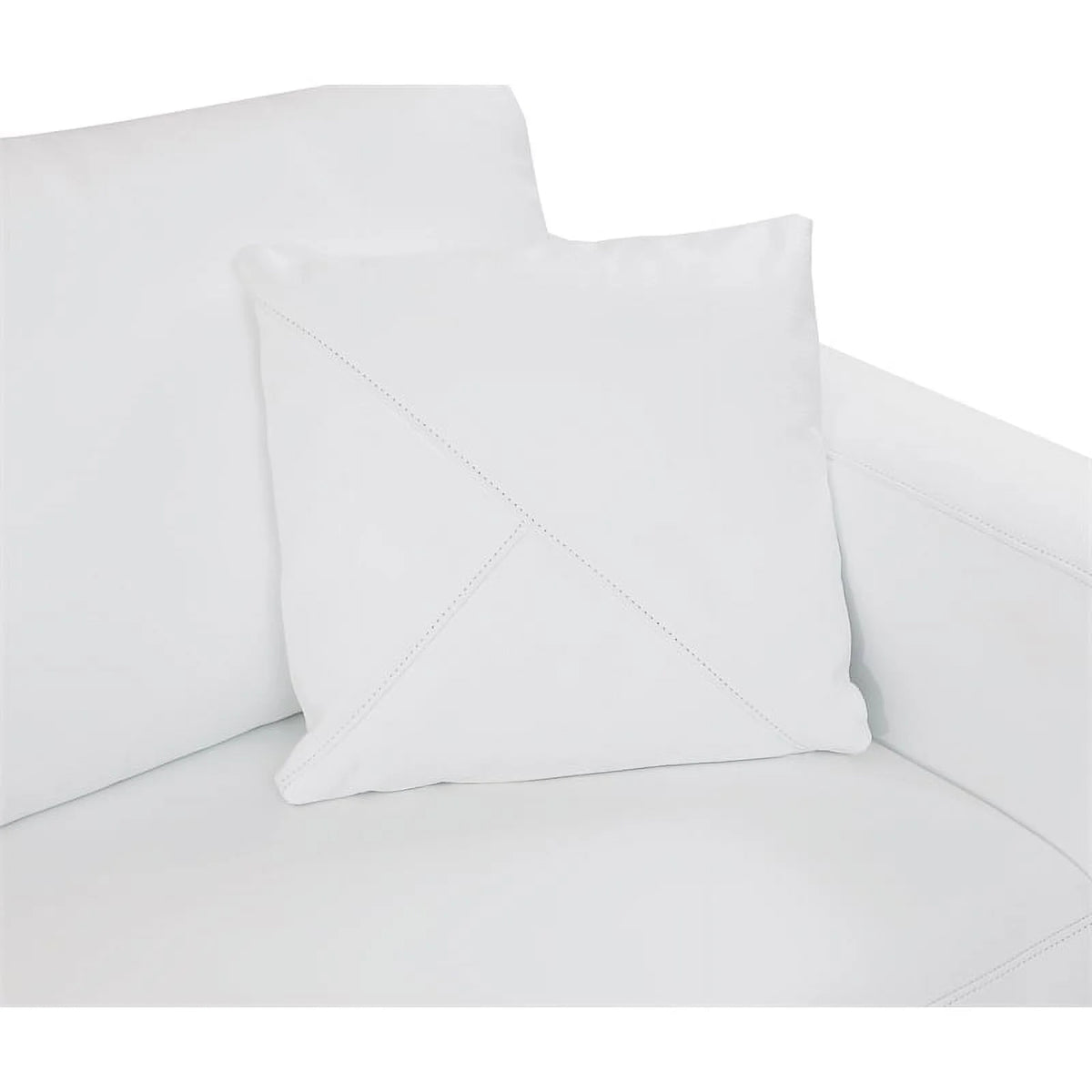 White Italian Top Grain Leather Sectional L6404