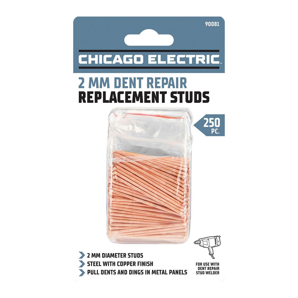 2mm 2 in. Welding Studs, 250 Piece U387