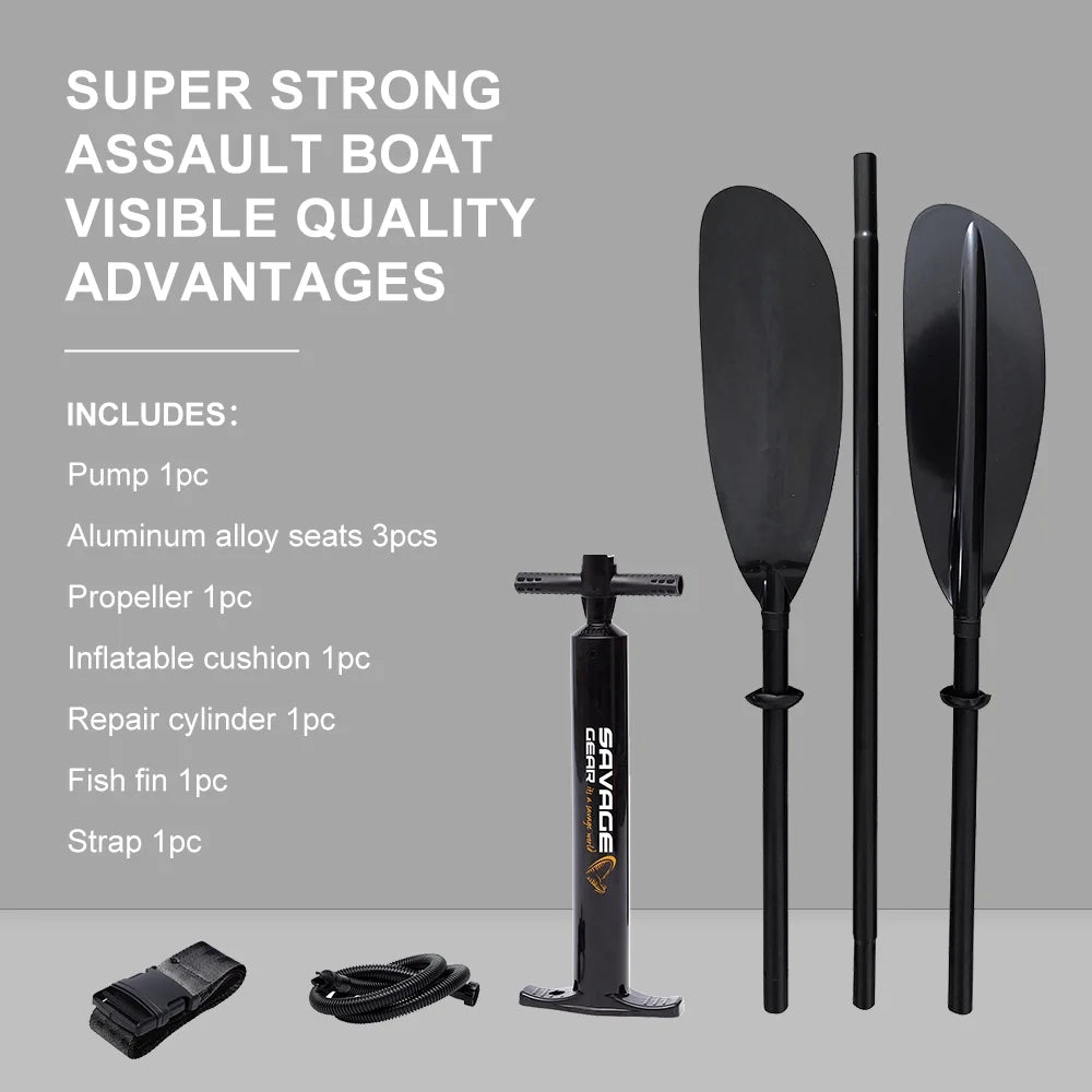 Inflatable Kayak Fishing Boat Set with Seat, Pump, Paddle, Repair Kit, Grey PVC G737