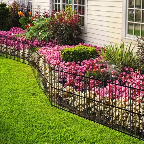 No Dig Animal Barrier Fence, 13in x 37ft Rustproof Metal Garden Edging Y3980