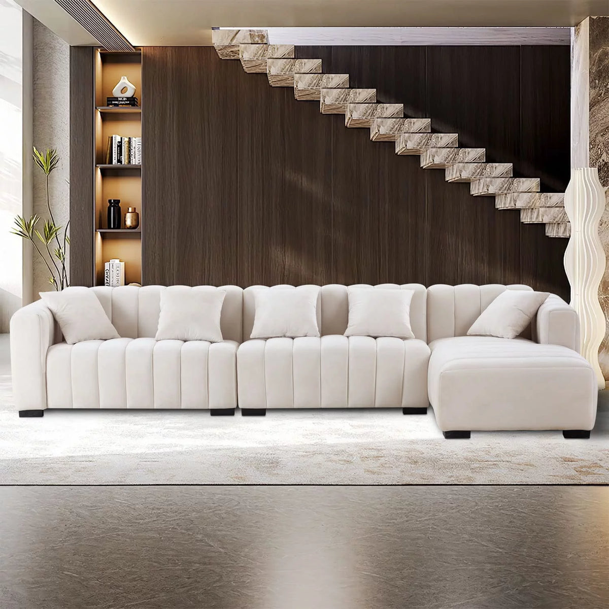 139" L Shaped Sectional Sofa with Ottoman D477350