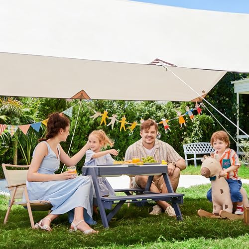 3-in-1 Kids Picnic Table with Umbrella T399