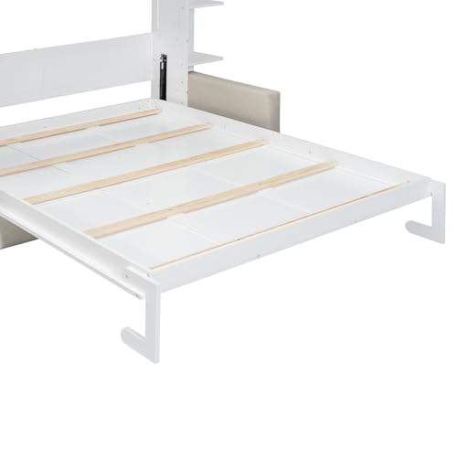 Queen Size Gray Murphy Bed with Sofa Cushion Z825373