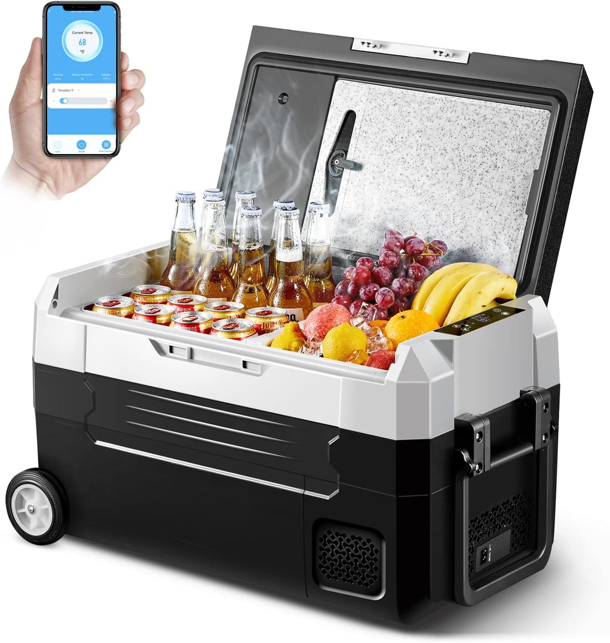 Portable Car Refrigerator 12 Volt 59 Quart Dual Zone Compressor Cooler C94001