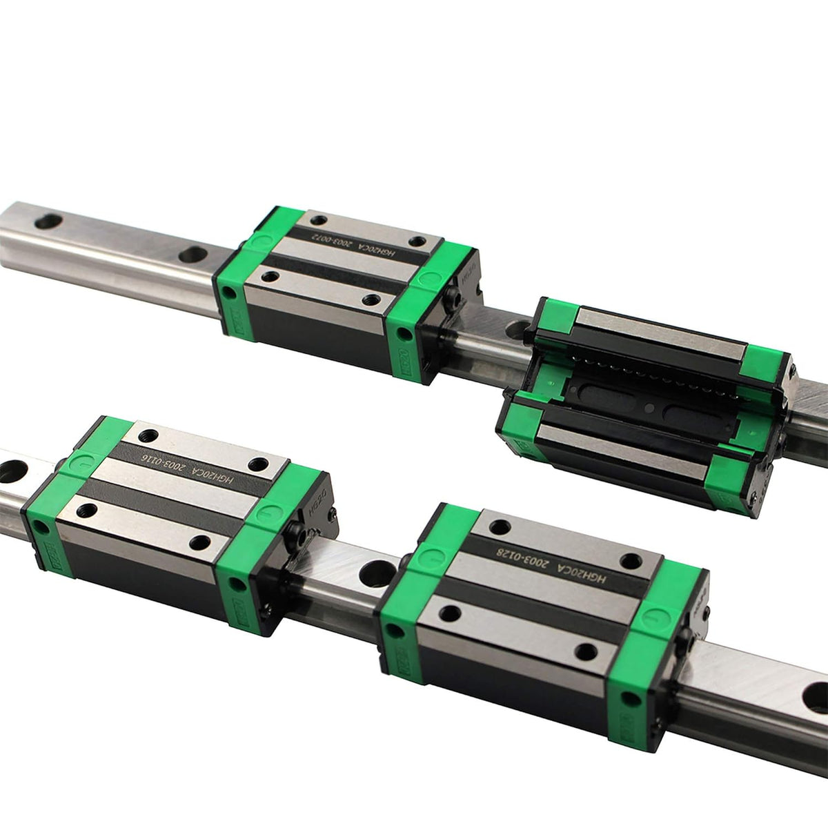 Linear Rail 2X HGR20-1000mm Slide Guideway + 4X HGH20CA Bearing Block Carriage for DIY CNC Y26068