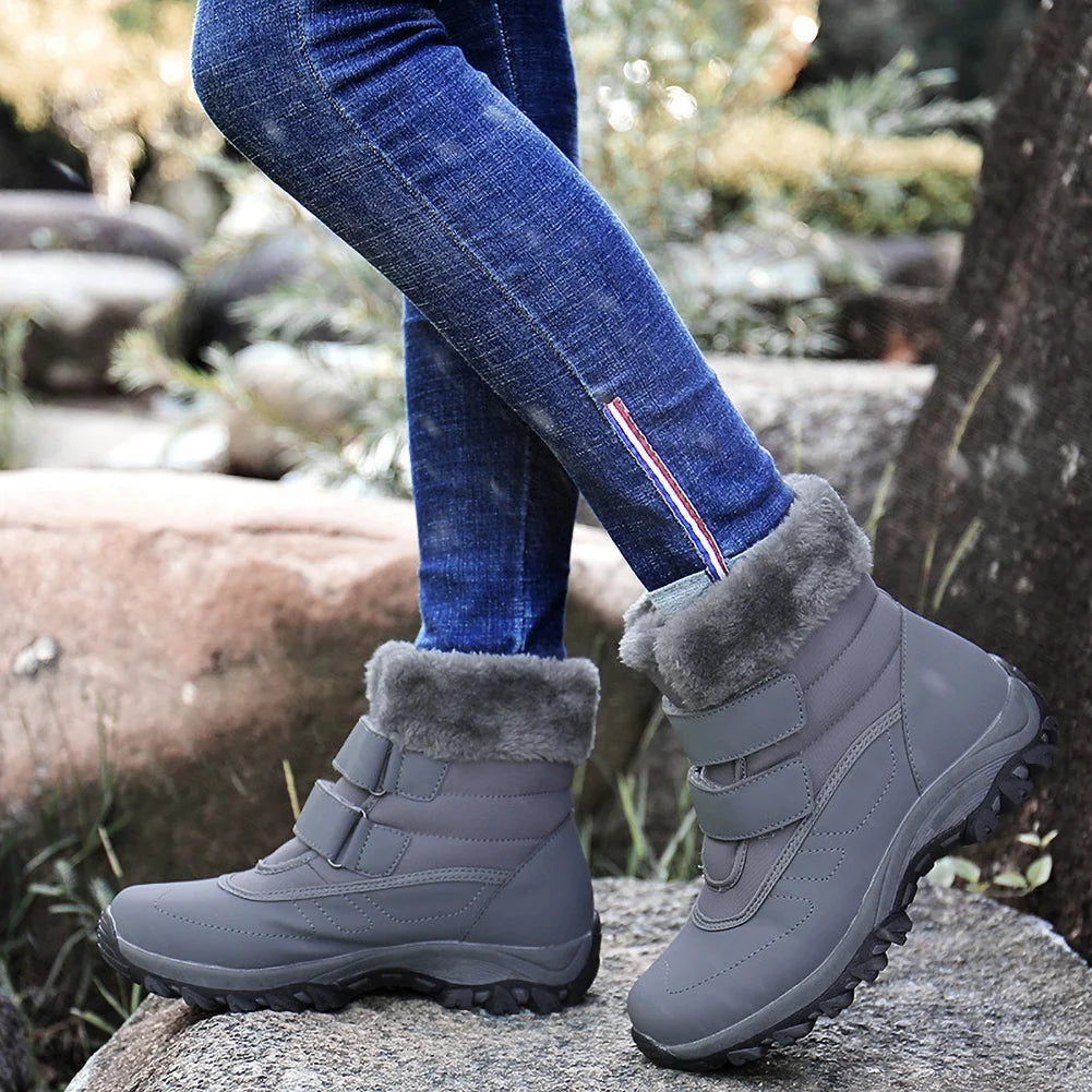 Women's Winter Snow Boots Faux Fur Lined Waterproof Outdoor Booties B7037