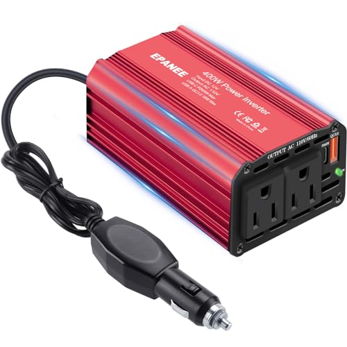 400W Power Inverter 12V DC to 110V AC with PD 65W USB-C & QC 18W Port Z196
