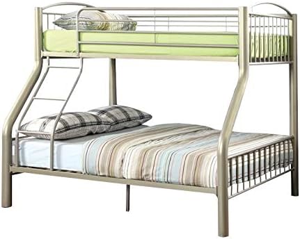 Metallic Gold Metal Twin Over Full Bunk Bed F9702