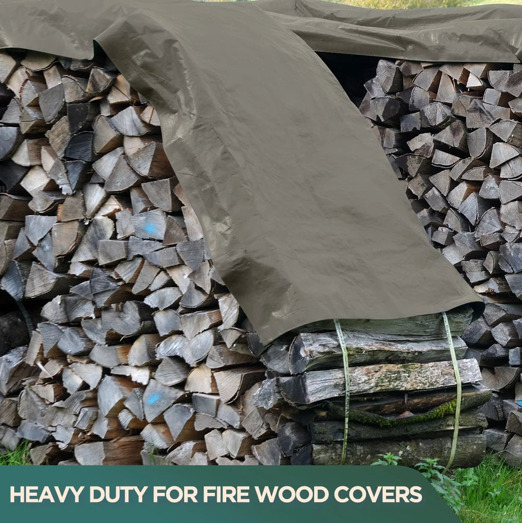 White 6 by 8 Feet Waterproof Canvas Tarp with Rustproof Grommets F6870