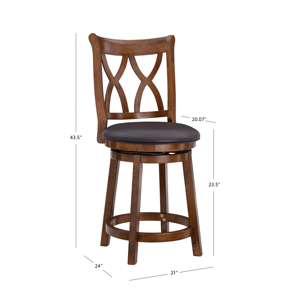 Rustic Oak Swivel Counter Stool H6267