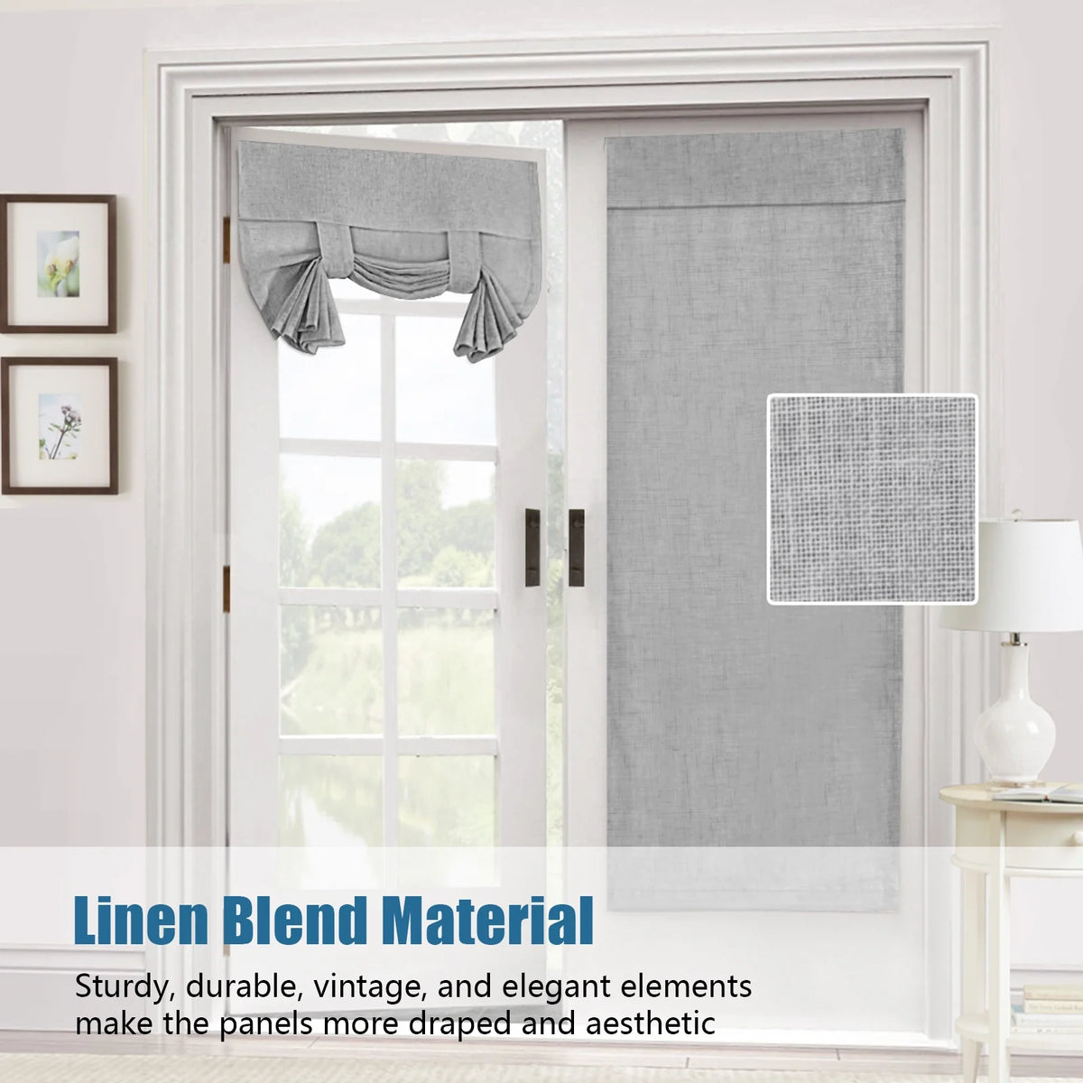 2 Panel Linen Textured Blackout Curtains 26 x 68 Inch I96778