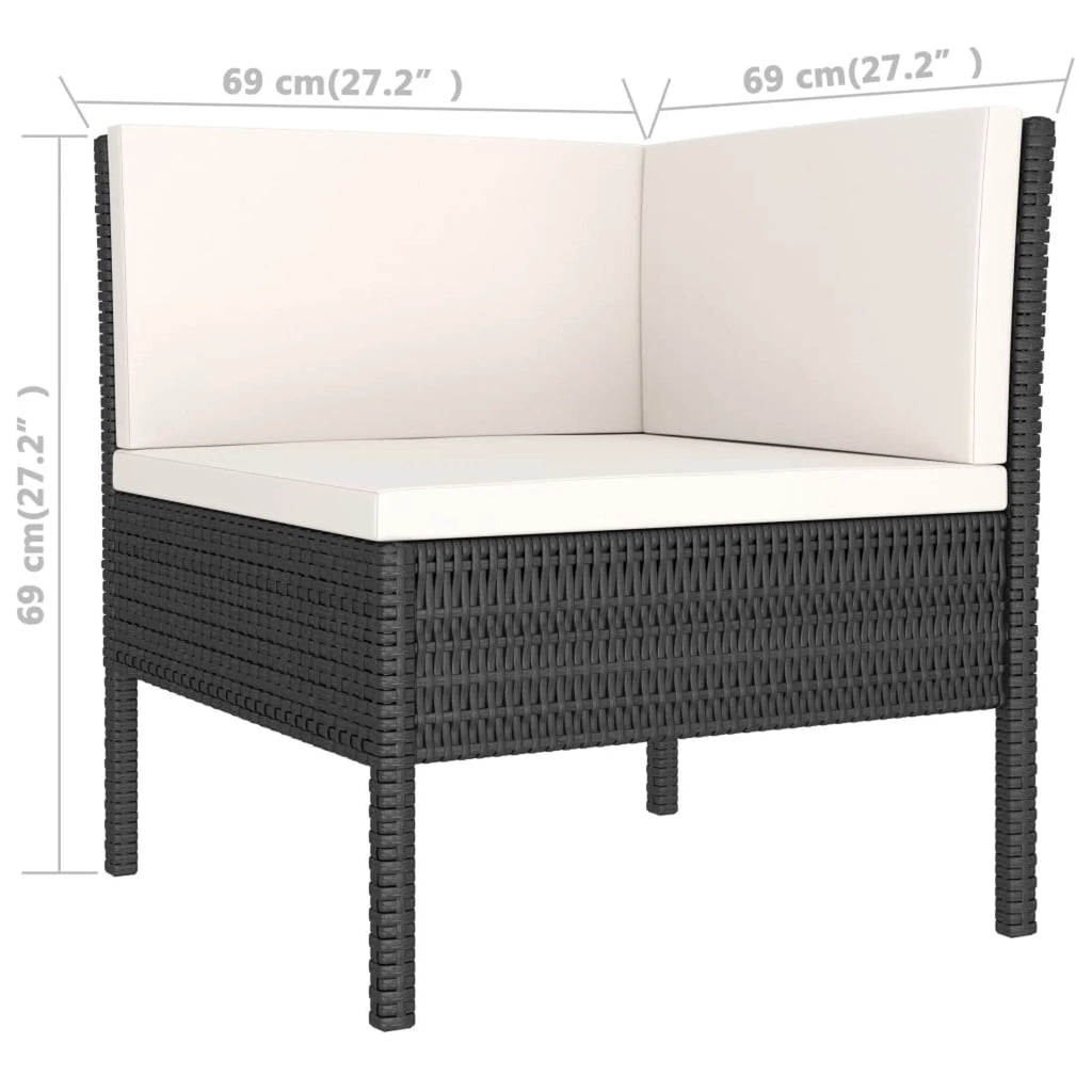 9 Piece Patio Lounge Set with Cushions Poly Rattan Outdoor Sectional Sofa Set V61579