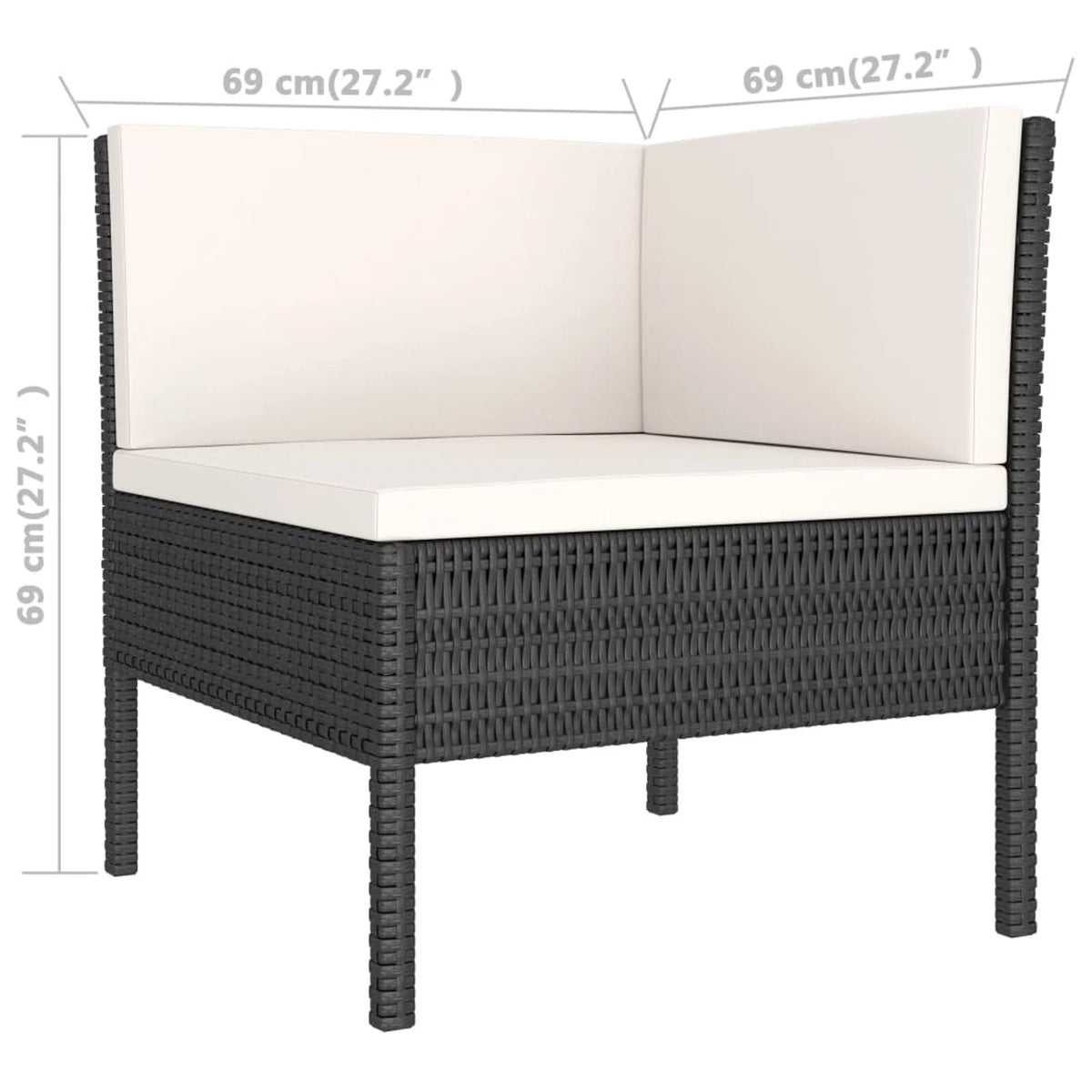 9 Piece Patio Lounge Set with Cushions Poly Rattan Outdoor Sectional Sofa Set V61579