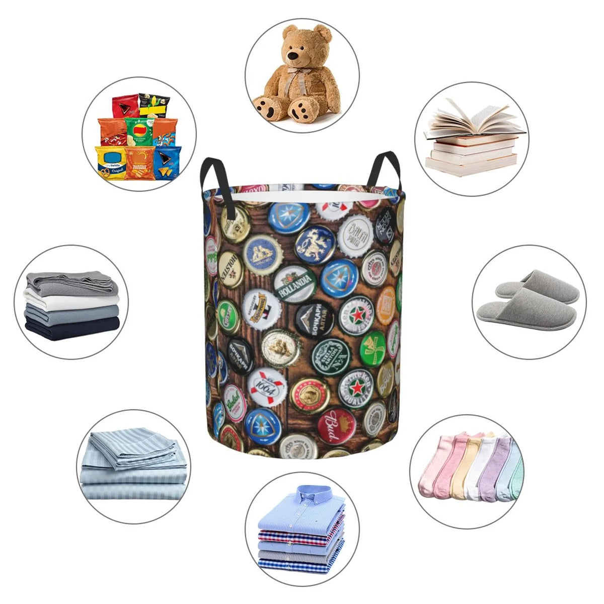 Laundry Hamper with Handles Round Laundry Basket P51933