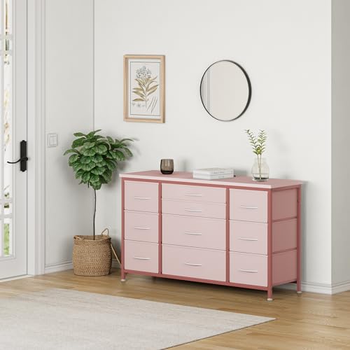 Black 10 Drawer Dresser with Power Outlet P85120