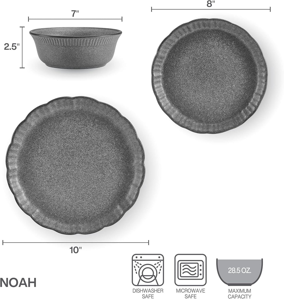12 Piece Gray Dinnerware Set P489470