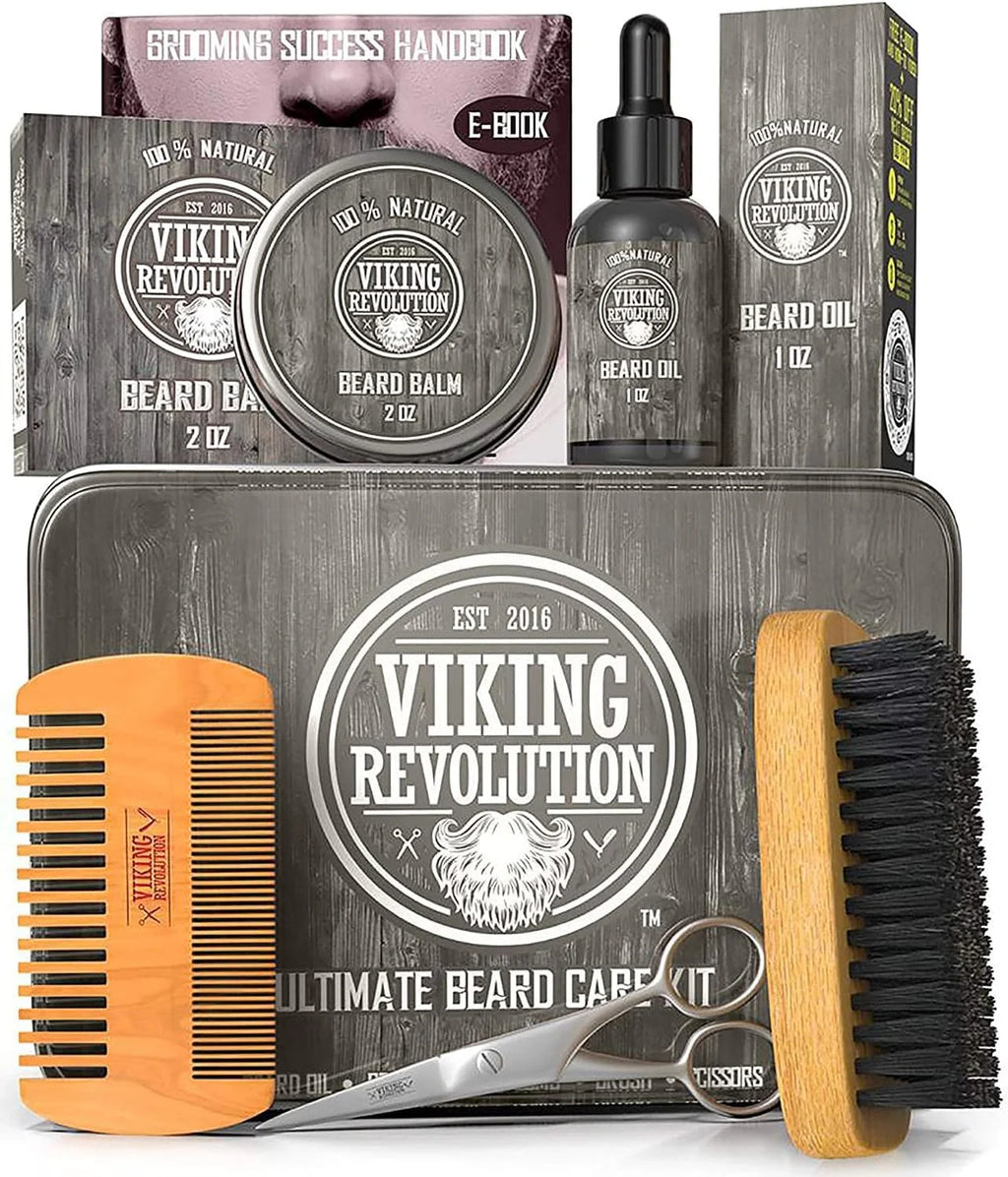 Beard Care Kit with Beard Balm, Beard Oil, Scissors Y655621