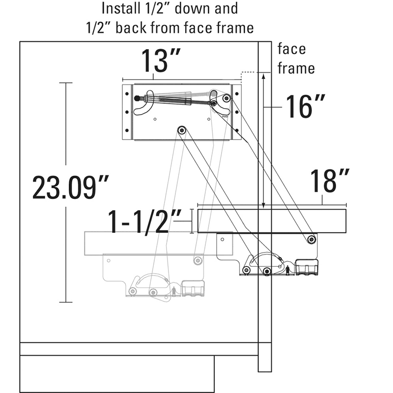 Steel Appliance Lift Cabinet E11655