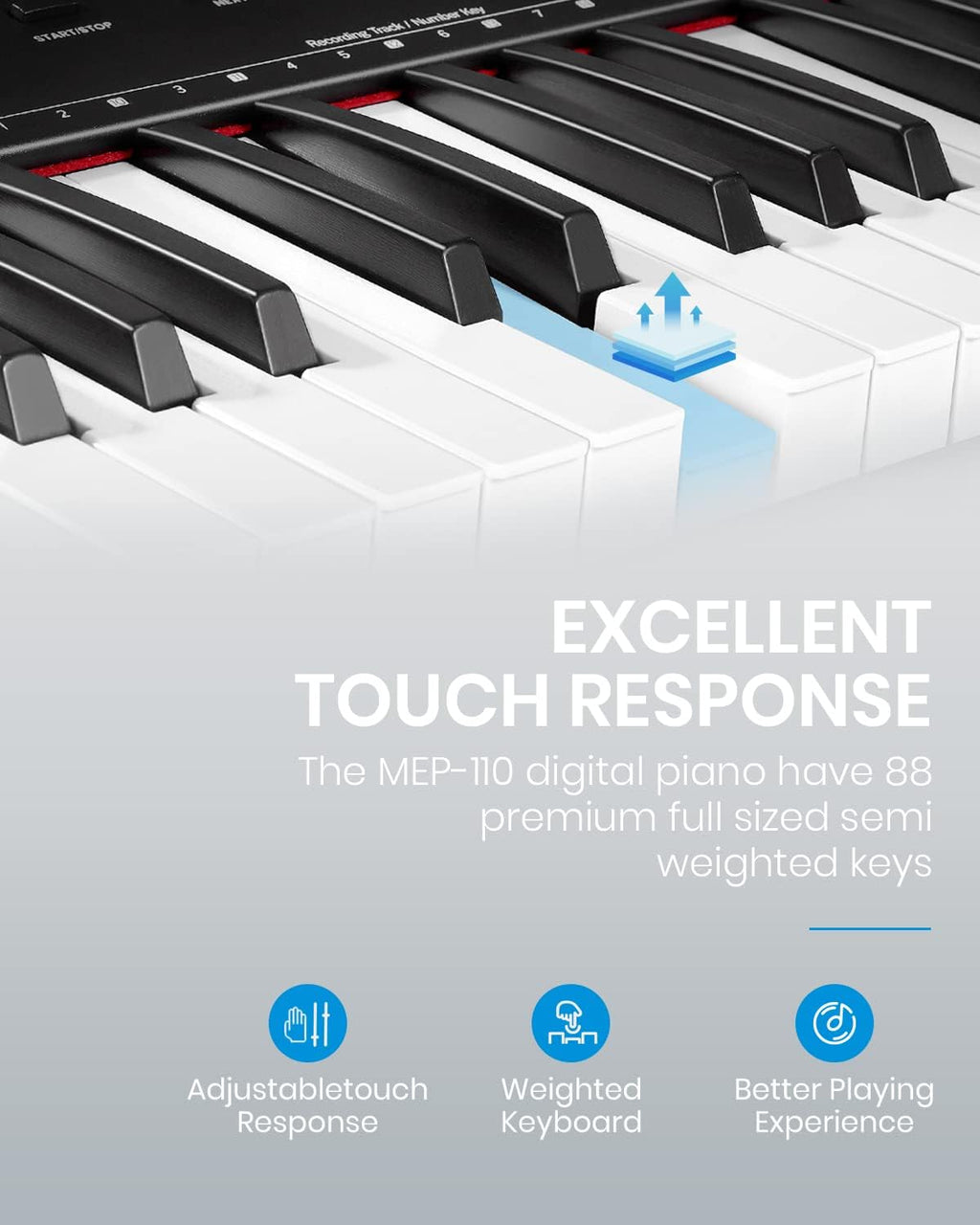 88-Key Semi-Weighted Digital Piano with Sustain Pedal M578535