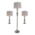 3-Piece Standard Lamp Set with Gray Shades Y596873