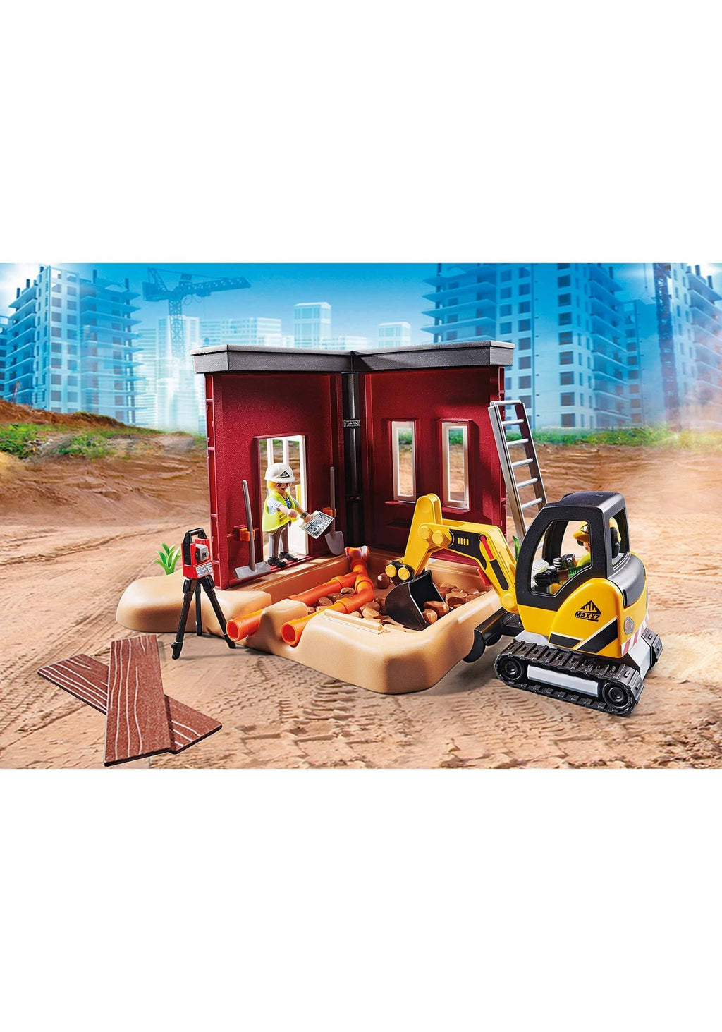 Mini Excavator with Building Section U5433