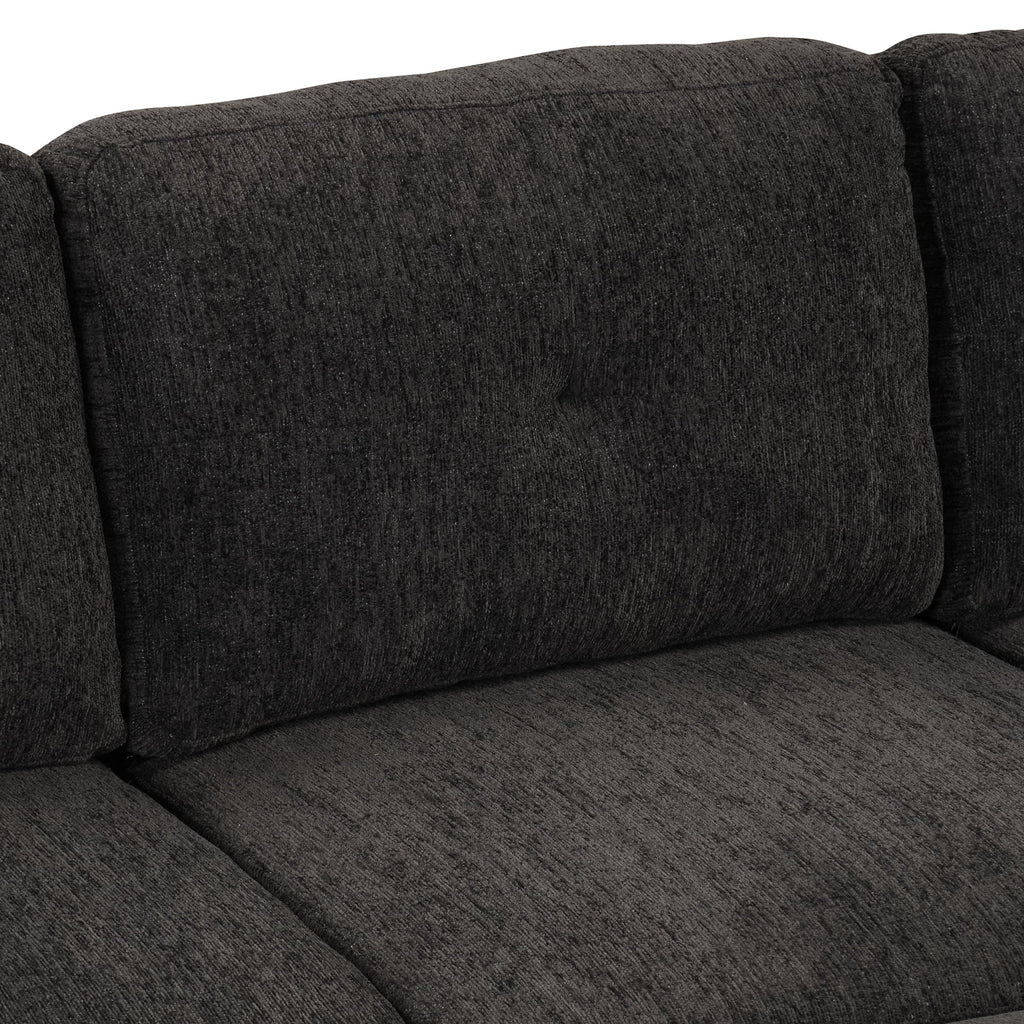 Black Reversible Pull-Out Sectional Sofa Bed with Storage Chaise I267
