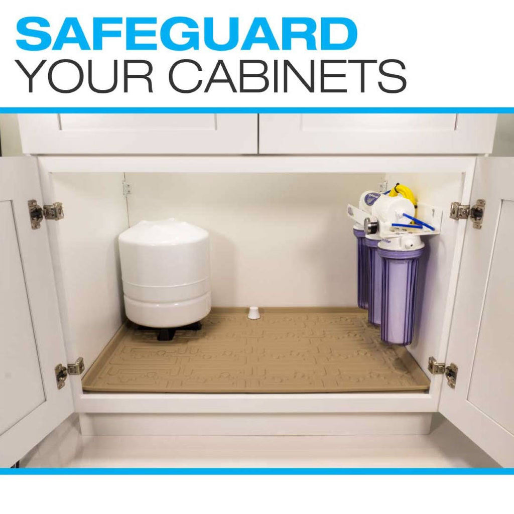 Under Sink Kitchen Cabinet Mat 37 x 22 inch Beige Q551105