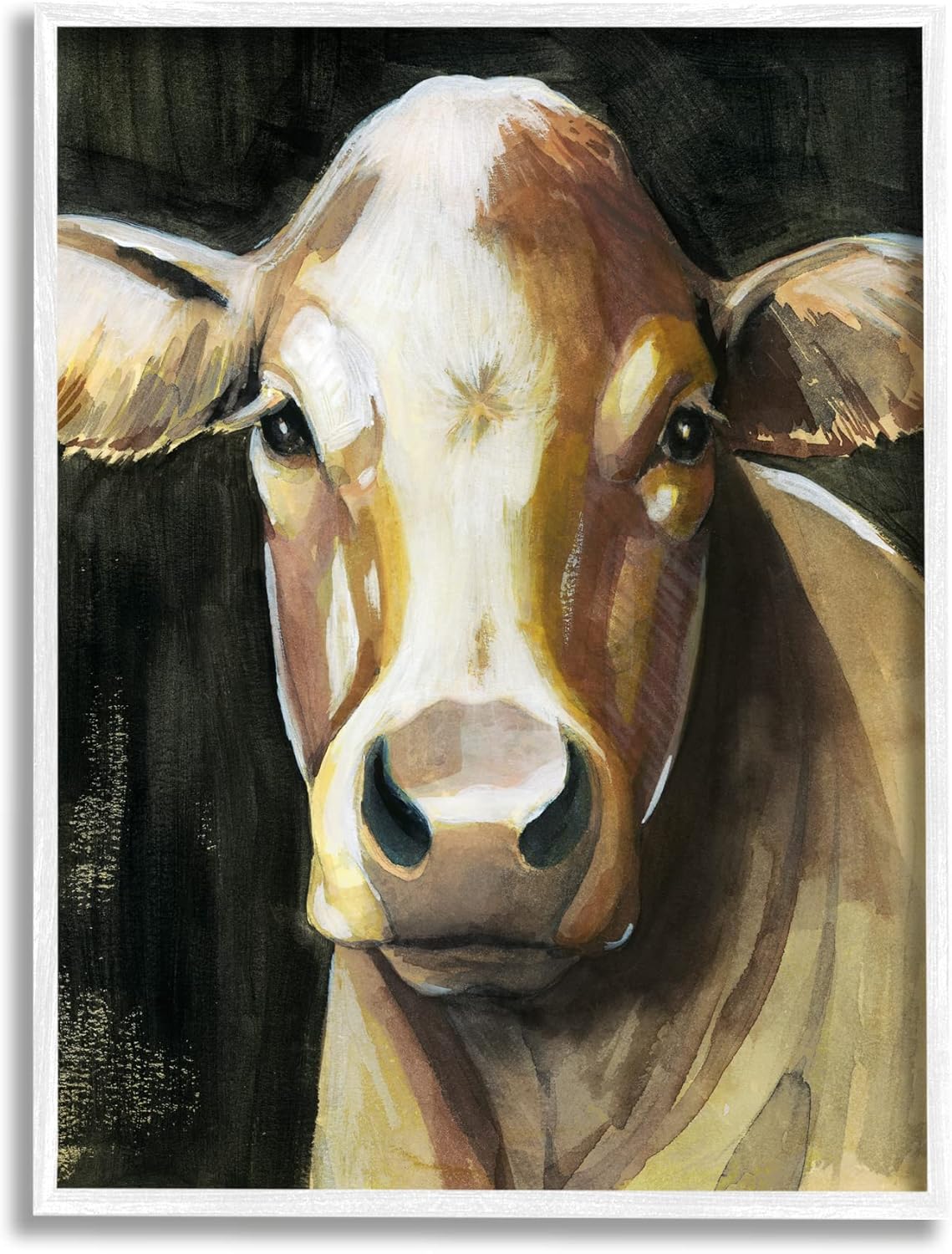 Tan Framed Cow Wall Art U615796