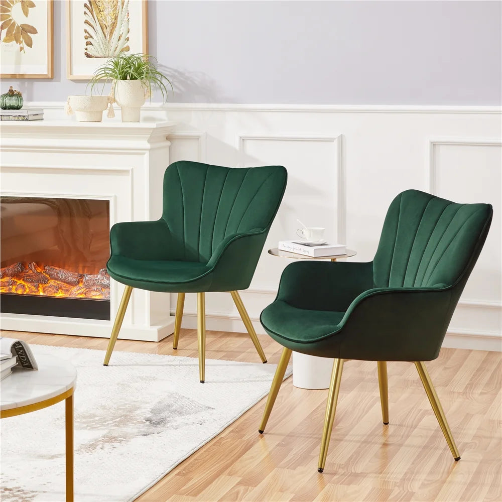 Green Velvet Upholstered Accent Chair H36320