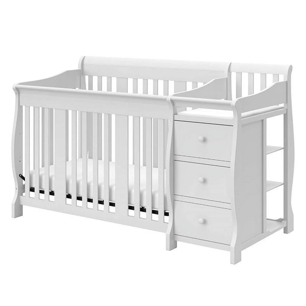 4-in-1 Convertible Crib and Changing Table Set in White R8142