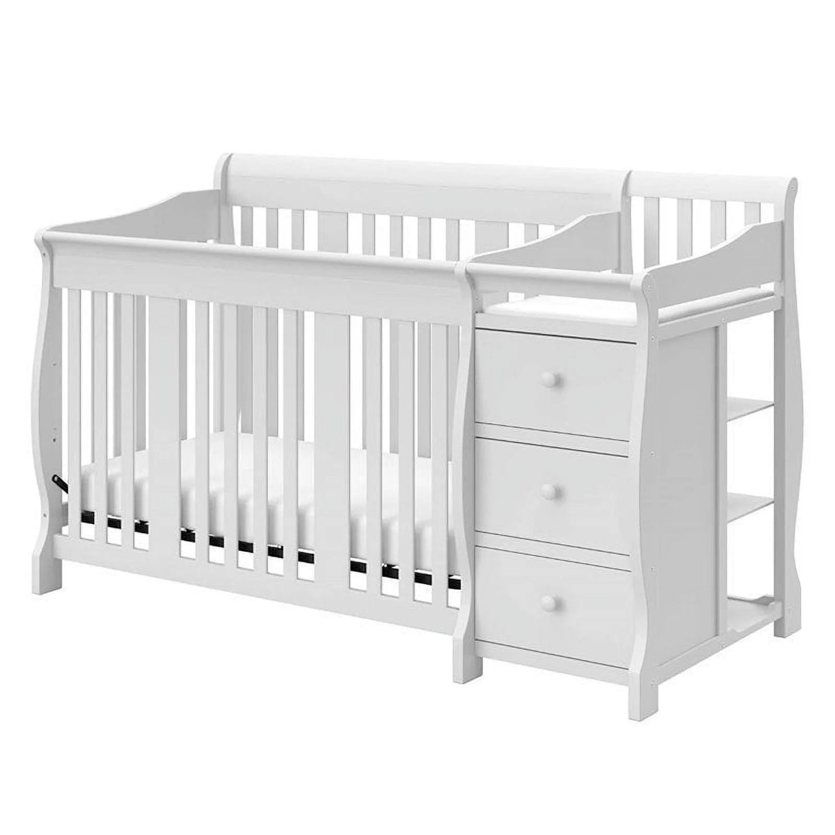 4-in-1 Convertible Crib and Changing Table Set in White R8142