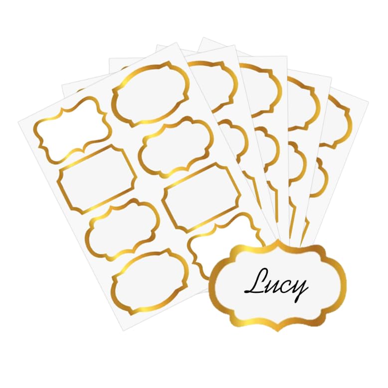 Gold Name Tag Stickers 2x3 inch 200 Pcs S260114