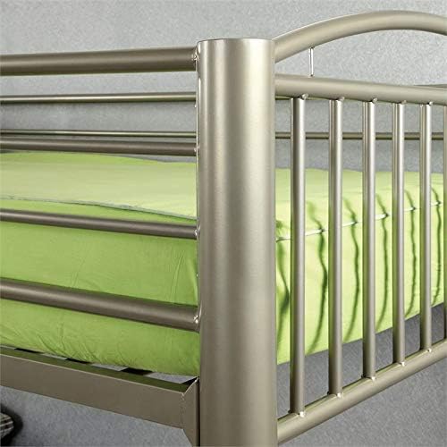 Metallic Gold Metal Twin Over Full Bunk Bed F9702