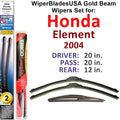2004 Honda Element Wiper Blades Set of 3 with Rear Wiper G92037