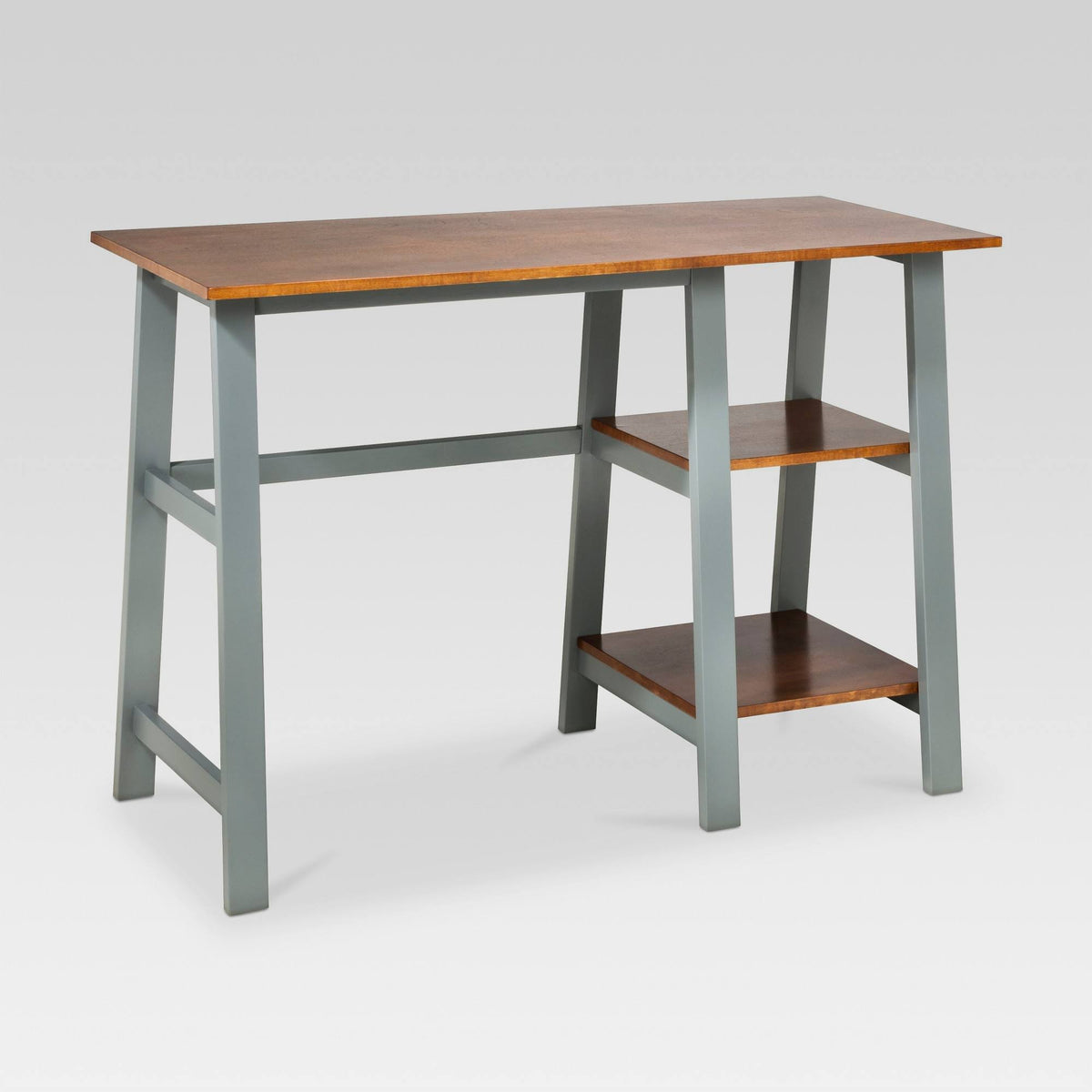 Trestle Wood Writing Desk with Storage B23953