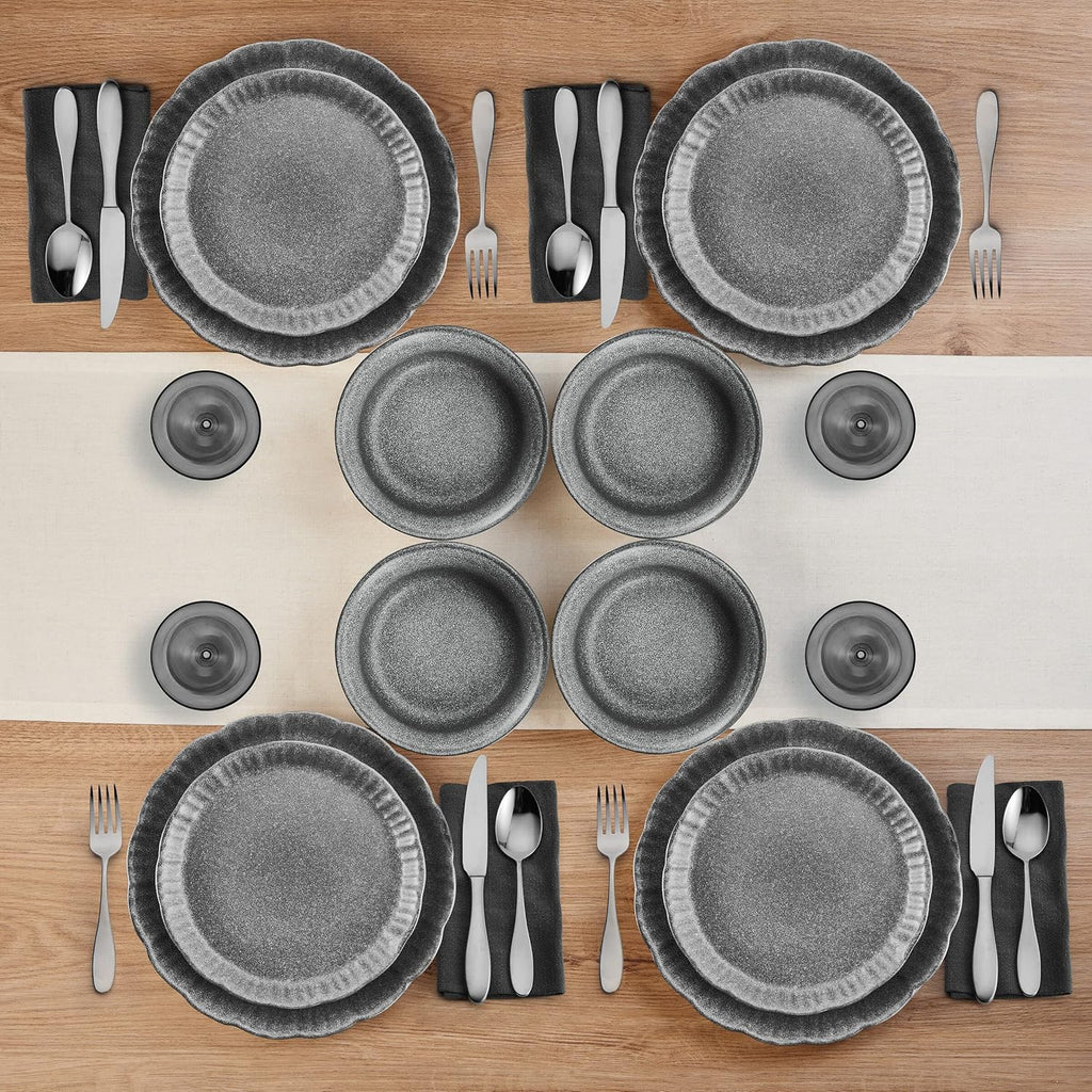 12 Piece Gray Dinnerware Set P489470