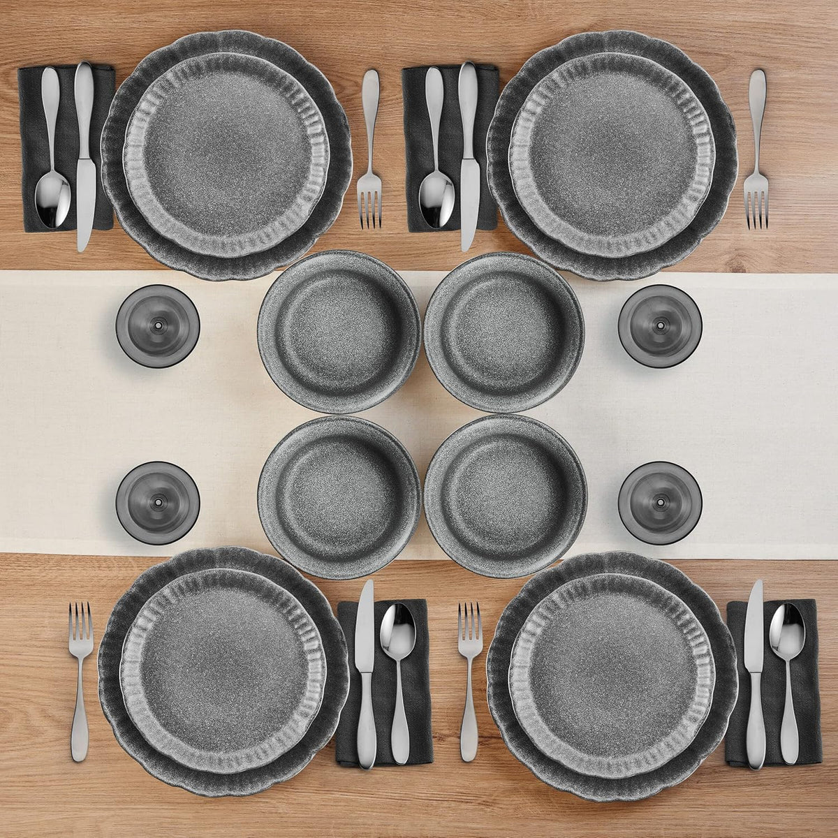 12 Piece Gray Dinnerware Set P489470