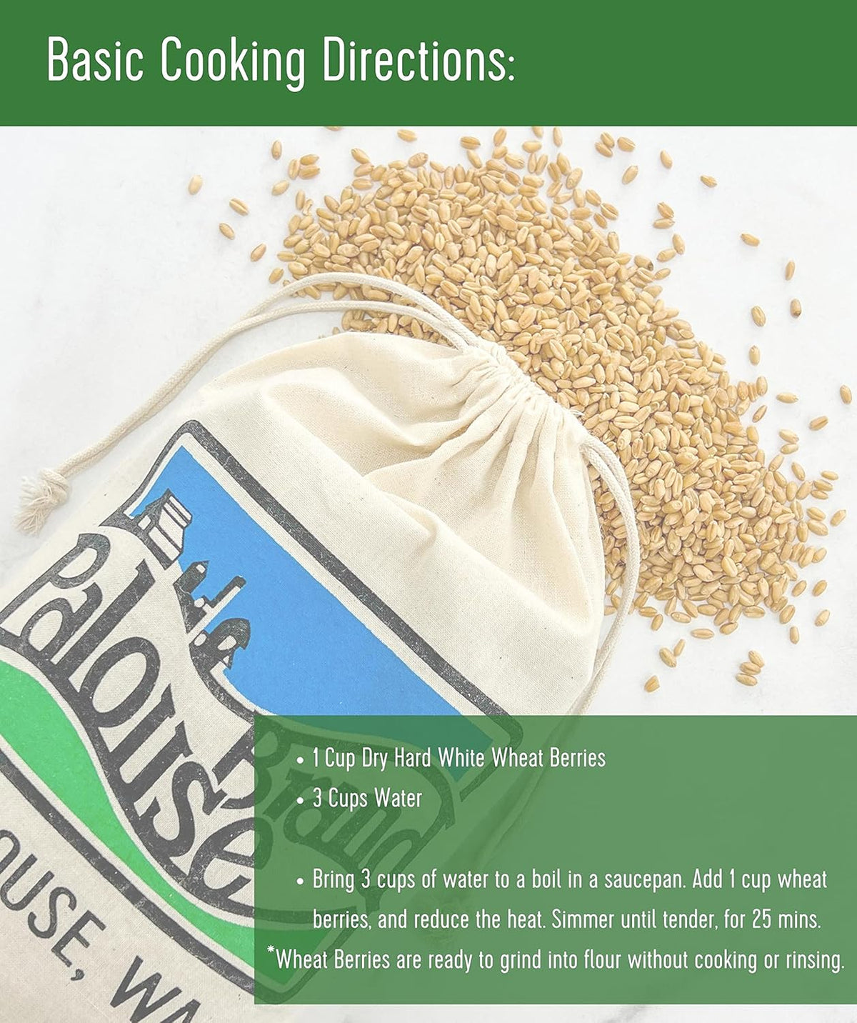 25 LBS Hard White Wheat Berries E642124