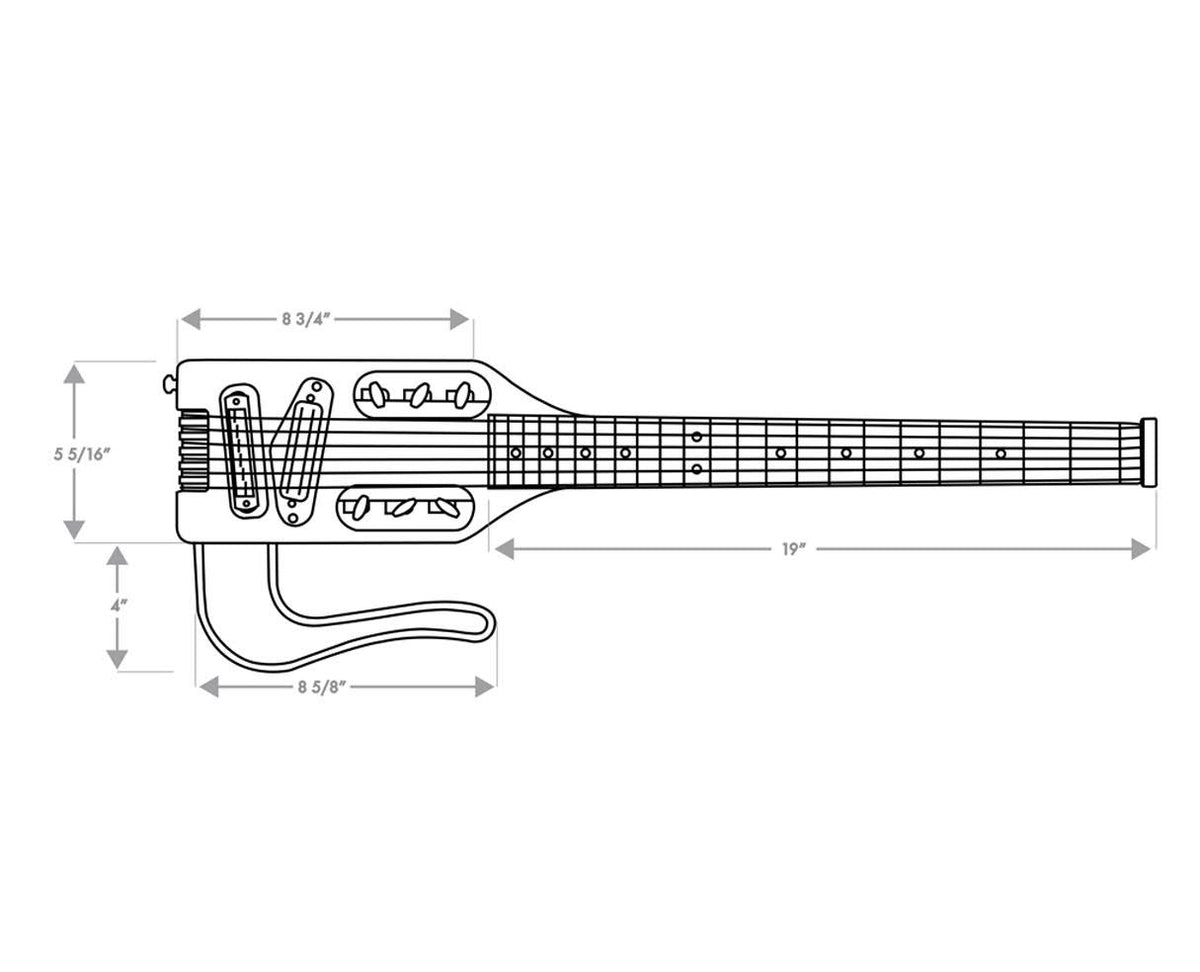 Black Ultra-Light Electric Travel Guitar T323