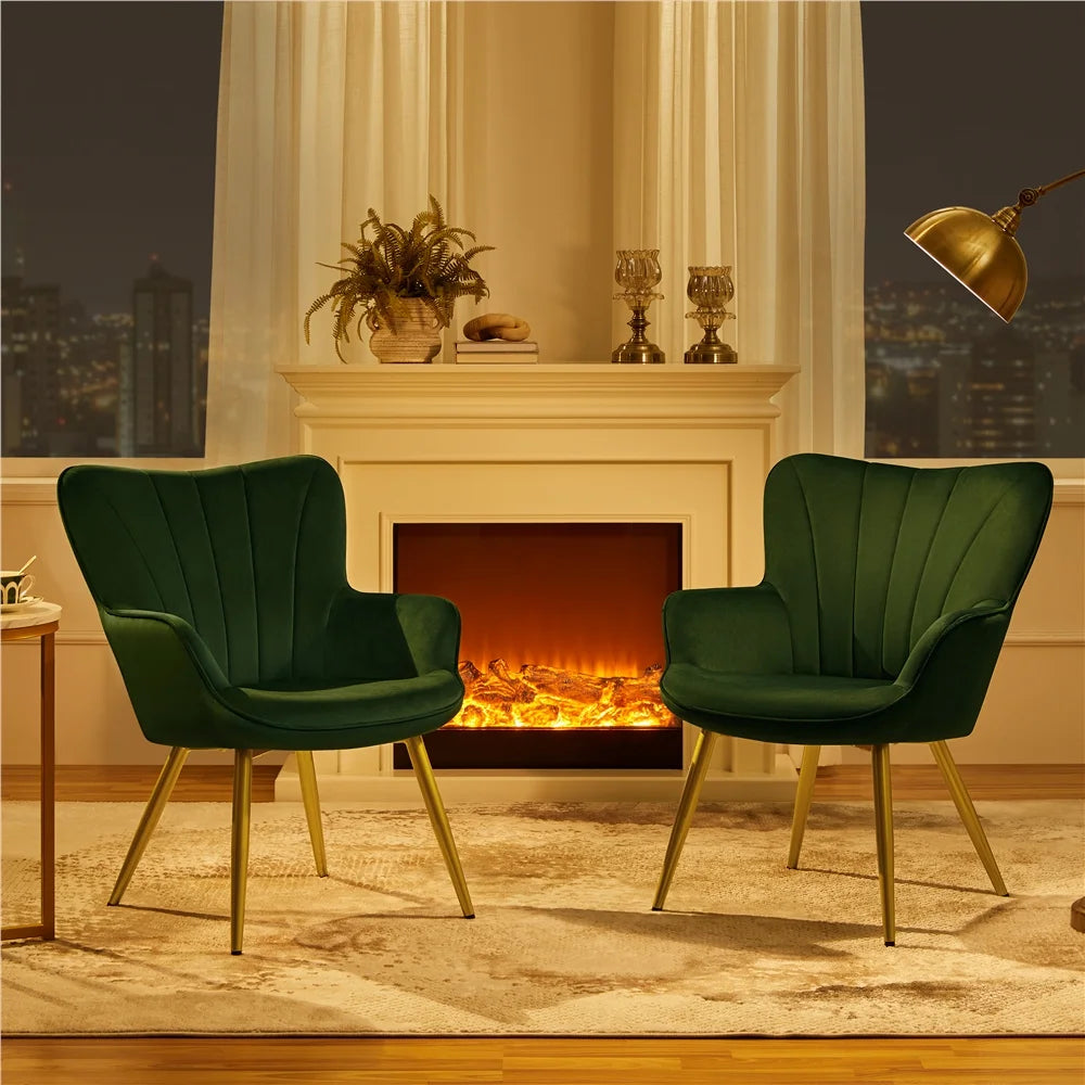Green Velvet Upholstered Accent Chair H36320