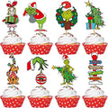 48Pcs Christmas Cupcake Toppers & Cake Decorations B366410