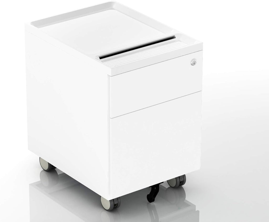 2 Drawer Mobile Filing Cabinet with Lock and Casters X7545