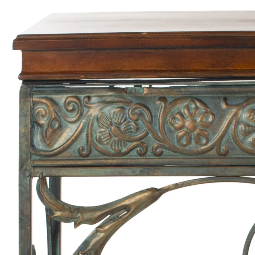 Brown Traditional Console End Table J826