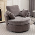 Oversized Round Swivel Accent Chair with 3 Pillows M14959