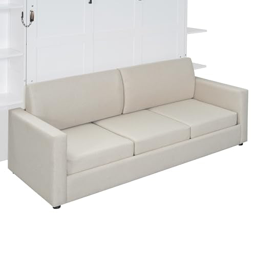 Queen Size Gray Murphy Bed with Sofa Cushion Z825373