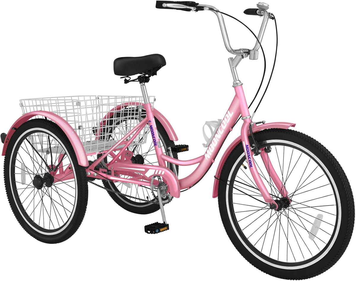 24 Inch Single Speed 3 Wheel Bicycle with Shopping Basket M4734